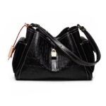 Women's large-capacity handbag, letter-embossed shoulder bag