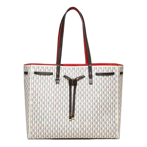 Women's large-capacity handbag/drawstring design handbag/letter print shoulder bag