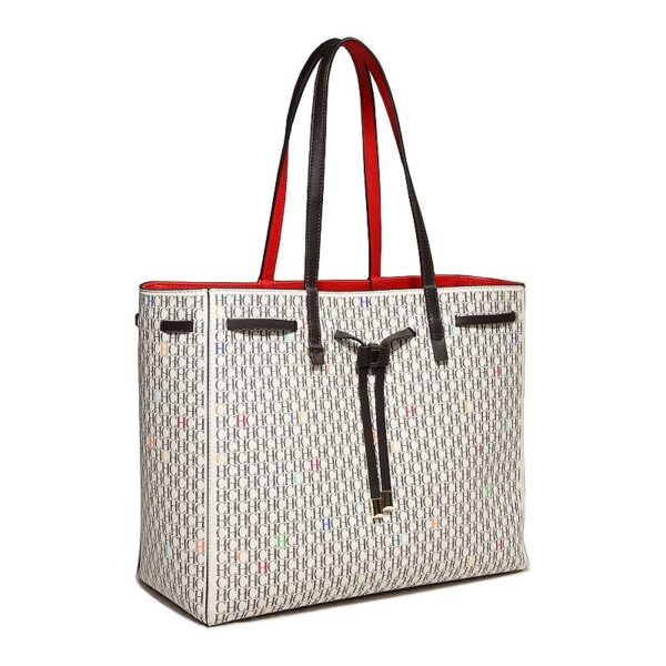 Women's large-capacity handbag/drawstring design handbag/letter print shoulder bag