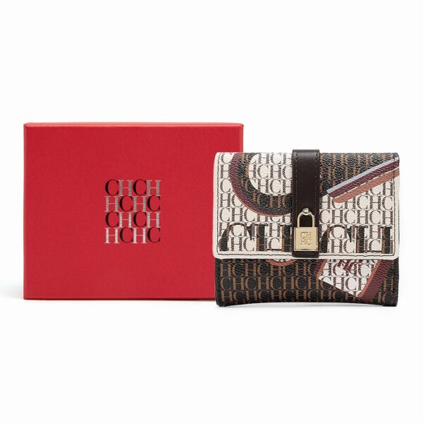 CA10-DP-Coffee-07 Z-Fold Monogram Trifold Wallet