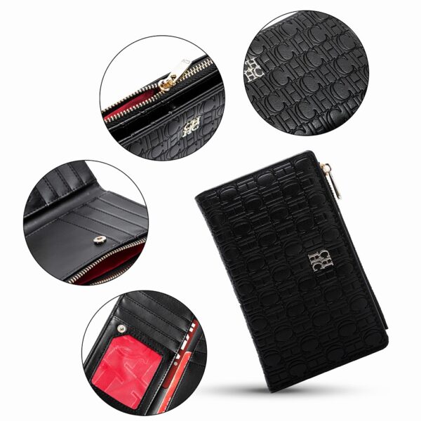 CA3_Black4 Multi-Slot Snap Long Zip Wallet